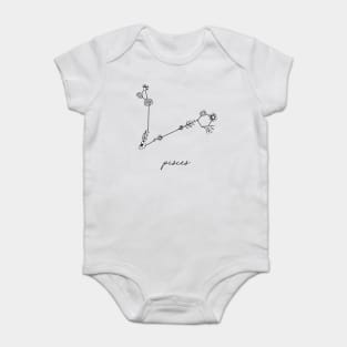 Pisces Zodiac Wildflower Constellation Baby Bodysuit